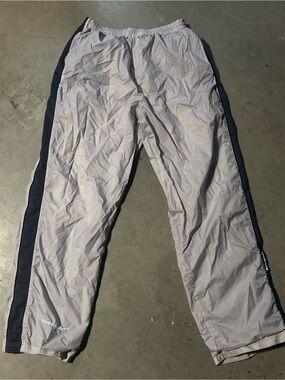Reebok Gray Track Pants with Black Side Stripes